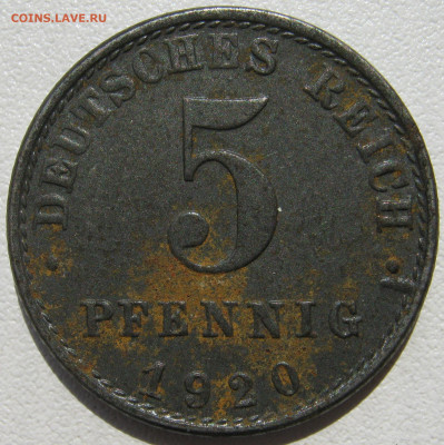  Империя 5 пфеннигов 1920 A до 16.03. - IMG_0001.JPG
