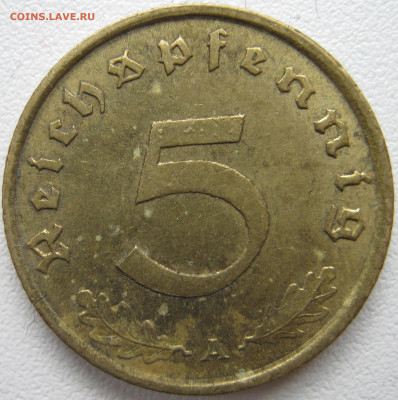  3 рейх 5 рейхспфеннигов 1939 A до 16.03. - IMG_9140.JPG