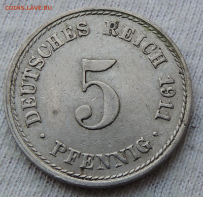 Германия 5 пфеннигов 1911 до 16.03.2025 - Германия 5 пфеннигов 1911.JPG