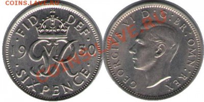 >L< Великобритания 6 пенсов 1950 до 11.02.12 21:00 - Великобритания_6_пенсов_50