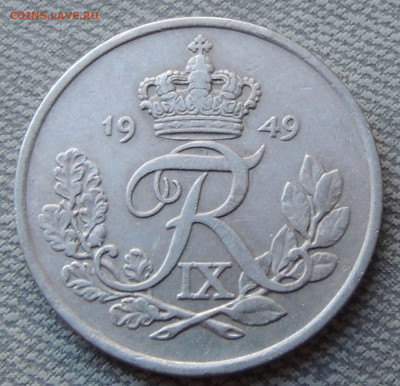Дания 25 эре 1949 до 19.03.2025 - Дания 25 эре 49 .JPG