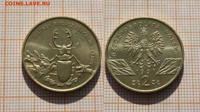 Польша 2 злотых 1997 Жук-олень. До 20.03.25 в 22:00 - 2зл 1997 Жук