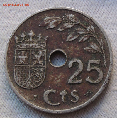 Испания 25 сентимо 1937 до 23.03.2025 - Испания 25 сентимо 37s.JPG