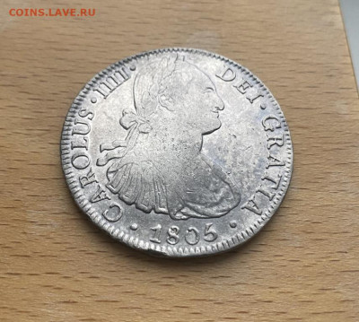 Испанская Мексика 8 Реалов 1805 Король Испании Карл IV - ispanskaja_meksika_8_realov_1805_korol_ispanii_karl_iv_serebro_krona_shajba_redkost_sokhran (2)