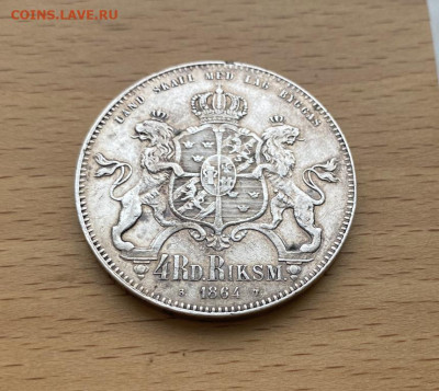 Швеция 4 риксдалер риксмюнт 1864 Карл XV серебро XF Крона - redkost_shvecija_4_riksdaler_riksmjunt_1864_karl_xv_serebro_xf_krona_shajba_redkaja (2)