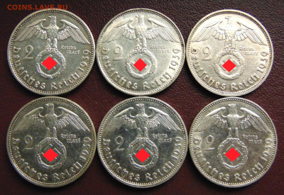 Германия. 2 марки 1939 А, B, D, F, G, J. До 23.03.25 - DSC09546.JPG