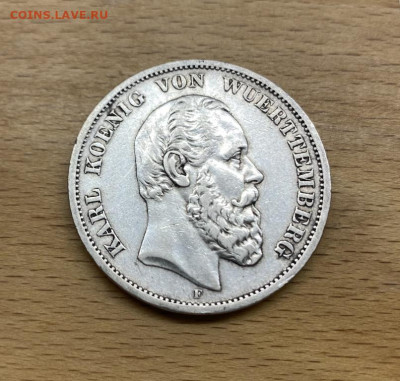 Вюртемберг 5 марок 1876 Карл Германская Империя Серебро - vjurtemberg_5_marok_1876_karl_germanija_germanskaja_imperija_serebro_krona_shajba (4)