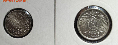 Германия 5 пф.1913 г. и 10 пф.1908г.,UNC,до 22.03  22:00 мск - 1001211489