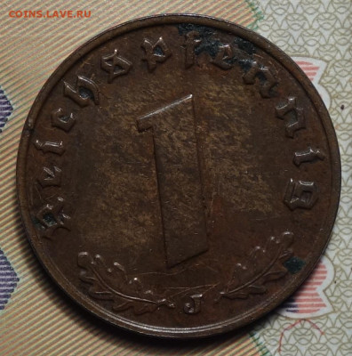 3 рейх 1 рейхспфенинг 1938г J 25.03.25 в 22-00 - 1рп 1938 J реверс.JPG