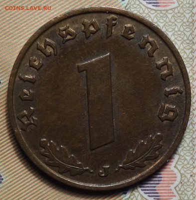 3 рейх 1 рейхспфенинг 1939г J 25.03.25 в 22-00 - 1рп 1939 J реверс.JPG