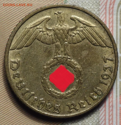3 рейх 5 рейхспфенингов 1937г J 25.03.25 в 22-00 - 5рп 1937 J аверс.JPG