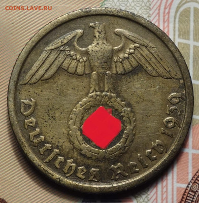 3 рейх 10 рейхспфенингов 1939г J 25.03.25 в 22-00 - 10рп 1939 J  аверс.JPG