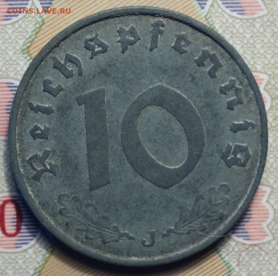 3 рейх 10 рейхспфенингов 1940г J 25.03.25 в 22-00 - 10рп 1940 J  реверс.JPG
