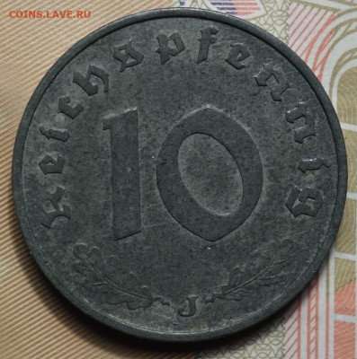 3 рейх 10 рейхспфенингов 1942г J 25.03.25 в 22-00 - 10рп 1942 J  реверс.JPG