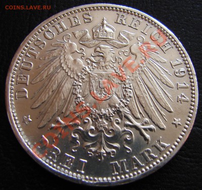 Германия, серебро, талеры, 2, 3, 5 марок - Германия 3м Бавария Людвиг 1914 2