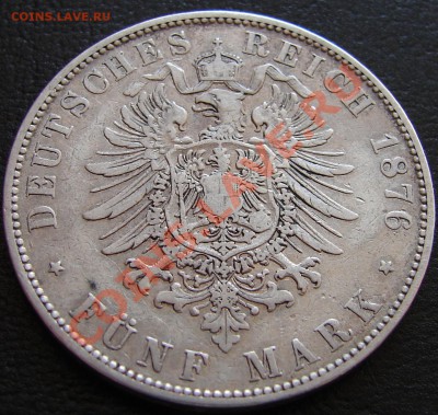 Германия, серебро, талеры, 2, 3, 5 марок - Германия 5м Саксония Альберт 1876 2
