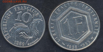Франция 1 франк 1988 г.23.03.2025 г. 22 -00 МСК. - Франция