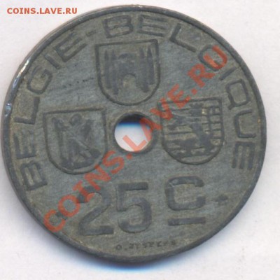 Бельгия 25 сантимов 1946 г.До 10.02..12 г. 21-00 МСК. - Бельгия 46.1