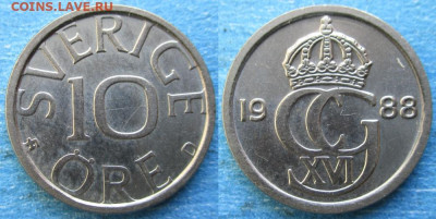 фикс Швеция 10 эре 1921-1990 до 30-03-25 в 22:00 - Швеция 10 эре 1988 D   11904