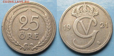 фикс Швеция 25 эре 1921-1982 до 30-03-25 в 22:00 - Швеция 25 эре 1921    236-к141-13018