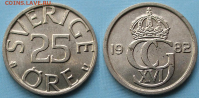 фикс Швеция 25 эре 1921-1982 до 30-03-25 в 22:00 - Швеция 25 эре 1982    235-ас124-5199