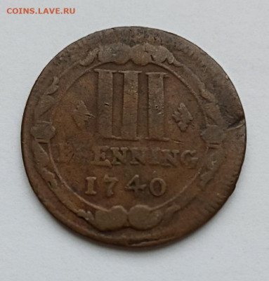 Мюнстер 3 пфеннига 1740 г до 30.03.2025г в 22.00 мск - 5