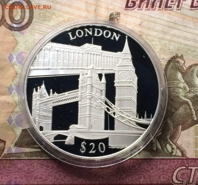 Либерия 20 долларов 2000 года. Лондон Пруф 30.03 - 19