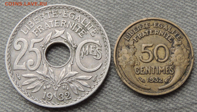 Франция погодовка 2 монеты 1932 до 30.03.2025 - Франция 32 х2.JPG
