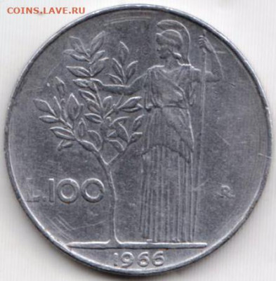 ИТАЛИЯ 100 лир 1966 г. до 04.04.25 в 23.00 - 023