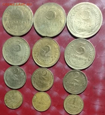 4 Подборки СССР 5,3,2,1коп по 3 монет каждая Фикс - СССР 12 монет по 5,3,2,1коп 17.03.25 Р