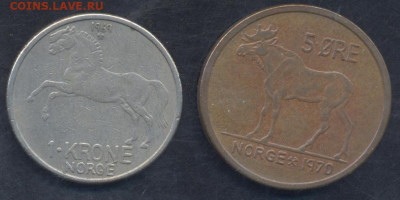 Норвегия 1 крона 1969 г.3.04.2025 г. 22 -00 МСК. - Норвегия
