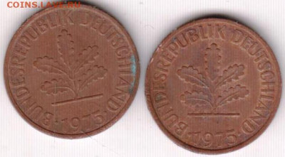 ФРГ 2 пфеннига 1975 г. 2 шт. J, F до 09.04.25 в 23.00 - 014