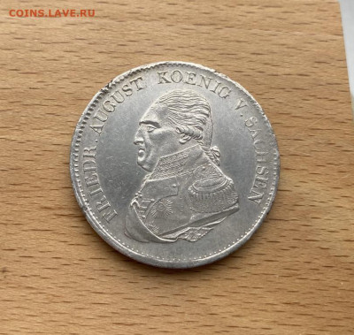 Саксония 1 талер 1823 Король Фридрих-Августа I Серебро - saksonija_1_taler_1823_korol_fridrikh_avgusta_i_serebro_germanija_krona_shajba_redkost_xf_aunc_sokhran