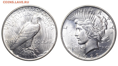 США. 1 доллар 1922 г. Мирный. До 05.04.25. - Р2277