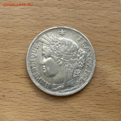 Франция 5 франков 1851 Богиня Церера Серебро Крона Шайба - francija_5_frankov_1851_boginja_cerera_serebro_krona_shajba
