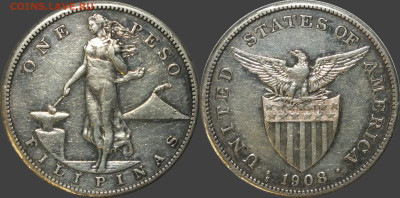 1 ПЕСО Филиппины 1908 до 09.04.25. - 1.1