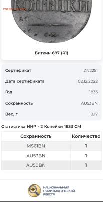 (R1) ПРЕД-ТОП 2 копейки 1833 СМ, AU53BN до 12.04.2025 22.00 - Screenshot_20241016_104118_Edge