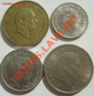 4 монеты Дания 1953-1979 до 12 февраля 23 - 00 мск - s6300352