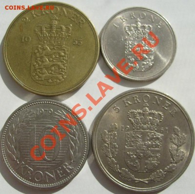 4 монеты Дания 1953-1979 до 12 февраля 23 - 00 мск - s6300353
