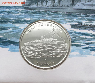 Остров Мэн 1 крона 1994 Высадка в Нормандии Корабль КПД - krona_shajba_ostrov_men_1_krona_1994_vysadka_v_normandii_korabl_flot_konvert_kpd_vtoraja_blister (2)