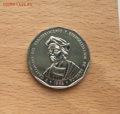 Доминикана 1 песо 1992 500 лет открытию Америки - dominikana_1_peso_1992_500_let_otkrytiju_i_evangelizacii_ameriki