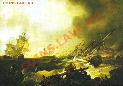 Монеты с Корабликами - (Ричард Райт 1760)Thе battle of quiberon bay 12 november 1759
