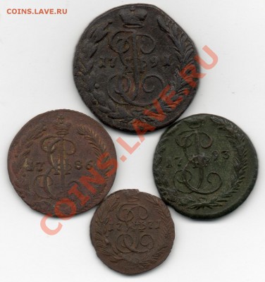 1 копейка 1791 е м,деньга 1793,1786 ем,полушка 1771 е м - img398
