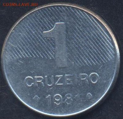 Бразилия 1 крузейро 1981 г.19.04.2025 г. 22 -00 МСК. - Бразилия1