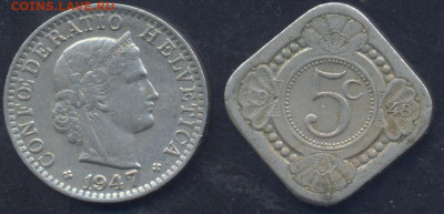 Швейцария 20 раппен  1947 г.19.04.2025 г. 22 -00 МСК. - Швейцария1