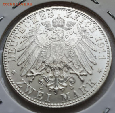 Бавария 2 марки 1911 ДР Луитпольда Регент до 24.04 22-00мск - 3
