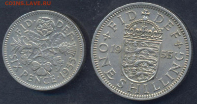 Британия 1 шиллинг 1955 г. 22.04.2025 г. 22 -00 МСК. - Британия