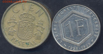 Испания 100 песет 1984 г.  22.04.2025 г. 22 -00 МСК. - Франция