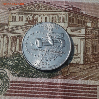 4 доллара 2002 (D) Квотеры 50 штатов - ИНДИАНА До 27.04 - 20250222_201219