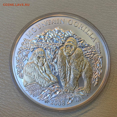 Горная горилла. Вес 93.3гр. 2008 год. Руанда 1000 франков - IMG-20250403-WA0008